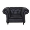 Club Chair Black semi leather