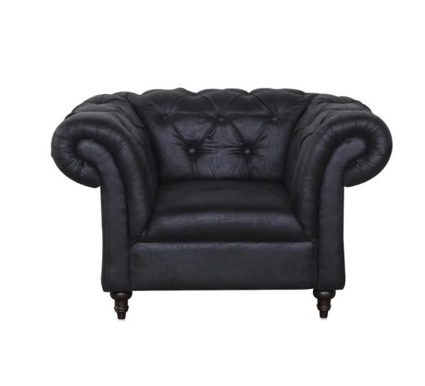 Club Chair Black semi leather