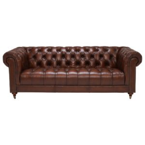 Chesterfield 4 Seater Sofa Brown leather