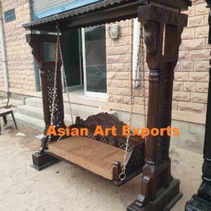 Handcarved Wood Swing